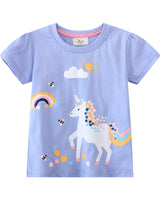 Mädchen T-Shirt mit verspieltem Einhorn-Design Drune in Grün