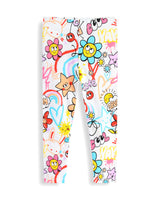 Mädchen Leggings mit buntem Frühlingsdesign Drune in Gelb
