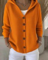 Damen nan Kapuzen-Cardigan mit Knopfleiste und lässiger Oversize-Passform Drune in Orange