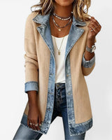 Sunna - Jeansjacke Aus Verschiedenen Denim Stoffen in Aprikose