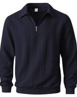 Martin | Polo Quarter Zip aus elegantem Strick in Marineblau