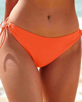 Damen Hochtailliertes Bikini-Höschen mit verstellbaren Seitenschnüren Drune in Orange