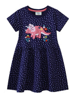 Mädchen T-Shirt Kleid mit buntem Dinosaurier- und Blumenmotiv Drune in Unbekannt