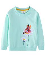 Mädchen Sweatshirt mit buntem Blumen- und Feenmotiv Drune in Rot