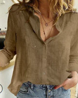 Jessae - Soft-Touch-Bluse in Braun