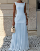 Ndilokelwa - Maxi Kleid Mit Falten in Blau