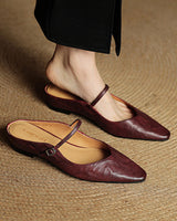 Tanja | Damen Slipper aus Echtem Leder in Kastanienbraun