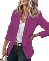 Damen nan legerer taillierter Blazer mit dreiviertelärmeln und offener Vorderseite Drune in Violett