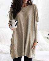 Damen nan oversized Longshirt mit Kontrastblock und aufgesetzten Taschen Drune in Gelb