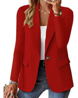 Damen nan taillierter Blazer mit Ein-Knopf-Verschluss Reverskragen und Pattentaschen Drune in Gewicht: S 350 g - 3XL 400 g