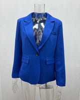 Damen nan taillierter Blazer mit Ein-Knopf-Verschluss Reverskragen und Pattentaschen Drune in Originalfotos, große Stückzahl vorrätig