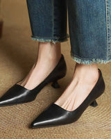 Samra – Pumps Aus Echtem Leder in Schwarz