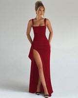 Blythe | Rückenausschnitt Maxi Festliches Kleid in Rot