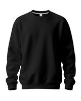 Herren nan Oversize-Rundhals-Sweatshirt aus weichem Baumwollfleece mit gerippten Bündchen Drune in Schwarz