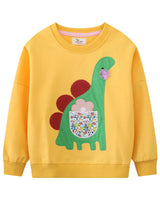 Mädchen Sweatshirt mit kreativem Dinosaurier-Design Drune in Grün