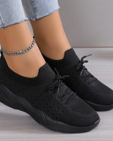 Damen nan gestrickte Slip-On Sneaker mit Memory-Fußbett und rutschfester Wellenlaufsohle Drune in Schwarz