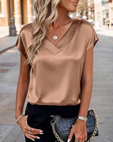 Damen Satinbluse Drune in Hellbraun