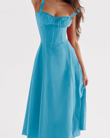 Bernadeth  | Blumenkleid in Himmelblau
