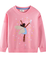 Mädchen Sweatshirt mit zauberhaftem Feen-Design Drune in Rot
