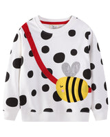 Mädchen Sweatshirt mit fröhlichem Bienenmotiv Drune in Blau