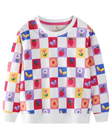 Mädchen Sweatshirt mit buntem Blumen- und Fruchtmuster Drune in Farbnummer