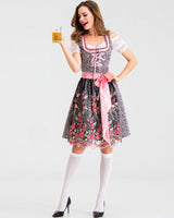 Damen nan traditionelles Kurzdirndl mit Spitzenärmeln, Schnürung und floraler Schürze Drune in Nur kundenspezifische Bestellungen ab 200 Stück