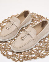 Damen nan bequeme Slip-On Loafer mit dekorativem Quastenbesatz und ergonomischer Gummisohle Drune in Khaki