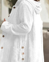 Cordia | Gemütliche Cordjacke mit Kapuze in Weiß