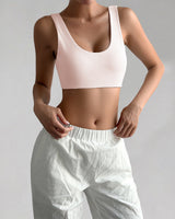 Damen Sport-Bustier mit bequemen breiten Trägern und elastischem Schnitt Drune in Rosa