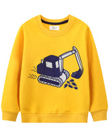 Unisex Sweatshirt mit lustigem Bagger-Design Drune in Grün