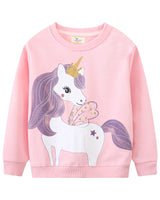 Mädchen Sweatshirt mit Einhorn-Applikation Drune in Rot