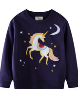 Mädchen Sweatshirt mit zauberhaftem Einhorn-Design Drune in Rot