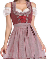 Damen nan traditionelles Dirndlkleid mit Schnürung, floraler Baumwollqualität und Schleifen-Schürze Drune in 8004 (Oberteil+Rock+Schürze+Schleife)