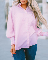 Kate | Gestreift Oversized Hemd in Rosa