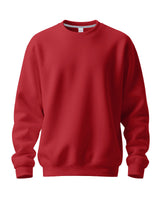 Herren nan Oversize-Rundhals-Sweatshirt aus weichem Baumwollfleece mit gerippten Bündchen Drune in Feuerrot