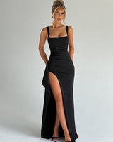 Blythe | Rückenausschnitt Maxi Festliches Kleid in Schwarz