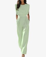 Uarutara - Eleganter Jumpsuit Mit Gürtel in Grün