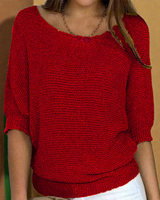 Katrine – Strickpullover Mit Rundhalsausschnitt in Rot