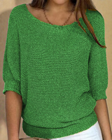 Katrine – Strickpullover Mit Rundhalsausschnitt in Grün