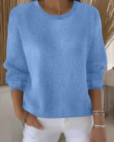 Claudia | Damen Alltagstauglicher Winter-Strickpullover in Hellblau