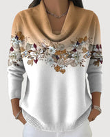 Sabatina - Pullover Mit Blumenmuster Und Weichem Kragen in Braun