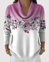 Sabatina - Pullover Mit Blumenmuster Und Weichem Kragen in Rosa