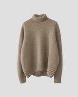 Irena | Pullover mit Rollkragen in klarer Silhouette in Braun