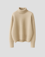 Irena | Pullover mit Rollkragen in klarer Silhouette in Khaki