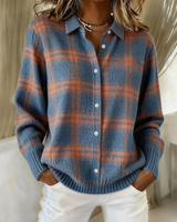 Damen Karo Strickjacke in Mehrfarbig