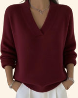 Abigail | V-Ausschnitt Seitlich Gerafft Bluse in Rot