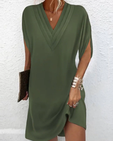 Adora - Soft-Touch-Wickelkleid mit V-Ausschnitt in Grün