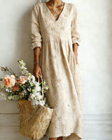 Mbavera - Kleid Mit Blumenmuster in Beige