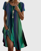 Xylira - Luftiges Ombré-Midikleid in Mehrfarbig