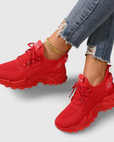 Sandra | Damen Lässig Schicke Bequeme Schnürsneaker in Rot